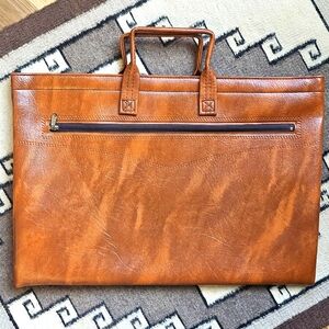 Vegan Leather Slim Briefcase